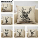 Elk Animal Cushion Cover Sofa Decor Pillow Case Linen Home Decor Ljojo