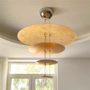 Ljojo American Circular Villa Metal LED Pendant Light Luxury Vintage Chandelier