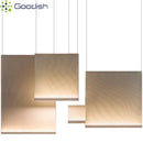 Japanese LED Pendant Lamps Polished Chrome Cube Shaped Art Chandelier for Living Room by Ljojo