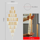 Large Long Crystal Chandelier Lighting for Staircase: Elegant Gold Chain Chandeliers by Ljojo