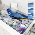 Ljojo Mediterranean Landscape Oil Painting Absorbent Mat