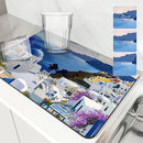 Ljojo Mediterranean Landscape Oil Painting Absorbent Mat