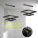 Ljojo Black Aluminum Hanging Lamp Modern LED Square Pendant Light for Home Loft Decor