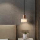 Wabi-Sabi LED Pendant Lamp: Luxury White Jade Marble Stone Hanging Light for Bedroom by Ljojo