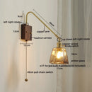 Ljojo LED Glass Copper Wall Sconce Modern Stair Light Fixtures for Home Decor