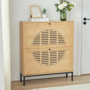 Ljojo™ Farmhouse Shoe Cabinet with Flip Drawers, Slim Shoe Storage Organizer