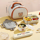 Ljojo 3-Compartment Removable Lunch Box 800ml Portable Bento Box Microwave Container