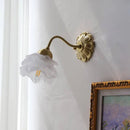 French Copper Wall Lamp Flower Glass Retro Bedside Lighting for Ljojo