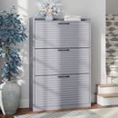 Ljojo™ 3-Door Shoe Storage Cabinet: Entryway Organizer, Freestanding Slim Design