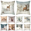 Christmas Deer & Rabbit Winter Pillow Case - Ljojo Home Decor Collection