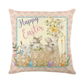 Easter Bunny Eggs Pillowcase 45x45cm Linen Pillow Covers, Ljojo Home Decor Brand