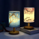 Ljojo LED Square Decoration Table Lamp Simple Chinese Style Dimmable Night Light EU Plug
