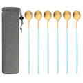Ljojo Matte Stainless Steel Long Handled Stir Spoon Set