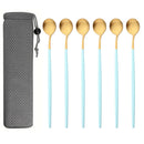 Ljojo Matte Stainless Steel Long Handled Stir Spoon Set