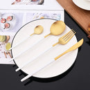 Ljojo 24-Piece Stainless Steel Cutlery Set - Matte Silver Western Flatware Tableware