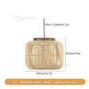 Ljojo Japanese Style Rattan Pendant Light - Wabi Sabi Chandelier for Teahouse & Home Decor