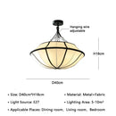 French Medieval Retro Drum Shape Pendant Lights Fabric Chandeliers by Ljojo - Elegant Living Room Lighting