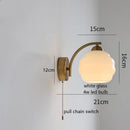 Ljojo Milky Glass Ball LED Wall Sconce, Modern Nordic Iron Wrount Lamp