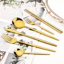 Ljojo 24-Piece Silver Stainless Steel Kitchen Tableware Set