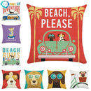 Funny Dog Driving Pattern Cushion Cover - Ljojo Decorative Pillow Case