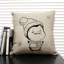 Animal Penguin Cushion Cover 45x45, Ljojo Brand - Cute & Funny Decorative Pillowcase