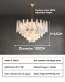 French Marble Pendant Light LED Chandelier Modern for Living Dining Bedroom by Ljojo