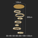 Ljojo Luxury Crystal Living Room Chandelier - Modern Stair Pendant Lamp and Ceiling Light