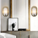 Ljojo Marble Bedroom Bedside Lamp: Minimalist Copper Wall Light for Living Room and Foyer
