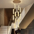 Ljojo Luxury Gold Crystal LED Chandelier for Modern Living Room