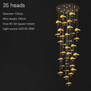 Ljojo Lotus Leaf Chandelier: Luxury Copper Dining Room Pendant Light