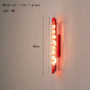 Ljojo Corridor Red Clear Glass LED Pendant Light Modern Chandeliers Home Decor Lamp
