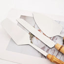 Ljojo 10pcs Bamboo Handle Cutlery Set Stainless Steel Kitchen Tableware