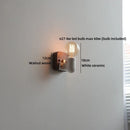 Ljojo LED Wall Lamp Pull Chain Switch Wood Stair Lighting Mirror Light