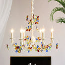 French Crystal Warm Chandelier - Romantic Memphis Lamp for Girl's Master Bedroom by Ljojo