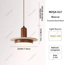 Ljojo Natural Travertine Stone Kitchen Island Pendant Light Japandi LED Ceiling Lamp