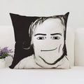 Ljojo Man Face Print Plush Cushion Cover 50x50cm