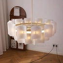 Ljojo White Large Chandelier Minimalist Wabi Sabi Acrylic Lamp for Dining Living Room