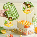 Ljojo Mini Ice Cube Tray with Lid and Bin: Spill-resistant Ice Maker for Cocktails