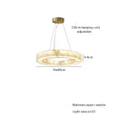 Alabaster Round Marble Chandelier: Luxury LED Hanging Lamps for Living Room by Ljojo