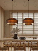Japanese Style Fabric LED Pendant Light for Living Room by Ljojo