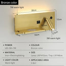 Ljojo USB Wall Lamp with Wireless Charger and Switch, LED Reading Night Light