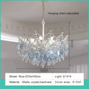 French Medieval Style Blue Crystal Chandelier Pendant Light for Luxury Living Spaces by Ljojo