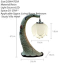 Ljojo Lotus Table Lamp: Chinese Retro Art Decor for Living Room, Bedroom, Study