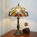 Ljojo 12“ Stained Glass Table Lamp - Bedroom, Living Room, Office Decor