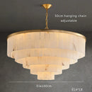 Ljojo Luxury Copper Resin Chandelier with Marble Accents for Living Room and Bedroom