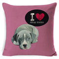 Dog Breed Cotton Linen Cushion Cover Set by Ljojo: Bull Terrier to Chihuahua & More