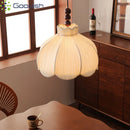 Japanese Wabi Sabi LED Pendant Light for Home Decoration | Fabric Fruit Disk-Shaped Chandelier by Ljojo