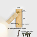 Ljojo LED Wall Light Mirror Stone Wood Wall Art Decor Bedroom Lamp