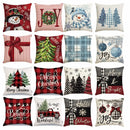 Ljojo Linen Christmas Pillow Cover Set 2024 - Snowman Elk Theme