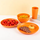 Ljojo 24-Piece Orange Wheat Cutlery & Dinnerware Set for Unbreakable Dining Experience
